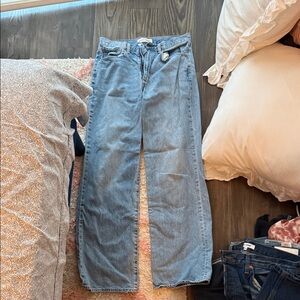 Denim Forum Light Blue Straight Leg Jeans